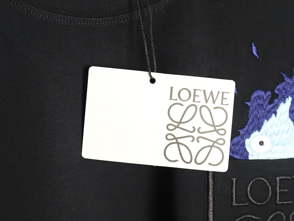 Loewe & Hals Moving Castle Joint Pocket Flame Embroidered Short Sleeve T-shirt TSK1
