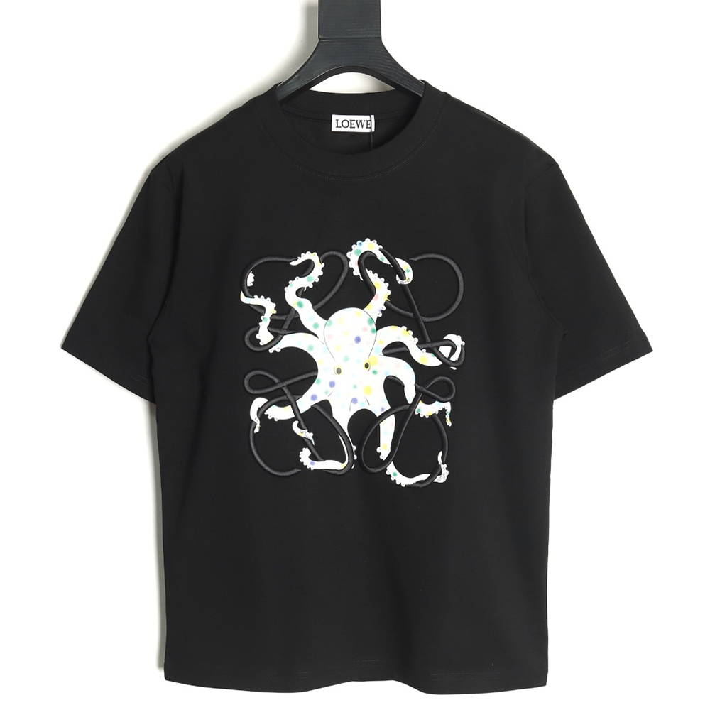 Loewe Octopus print and Anagram embroidered short-sleeved T-shirt TSK1