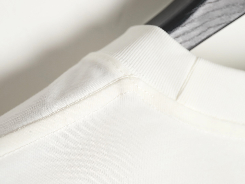 Prada Neckline Metal Triangle Logo Short Sleeve T-Shirt