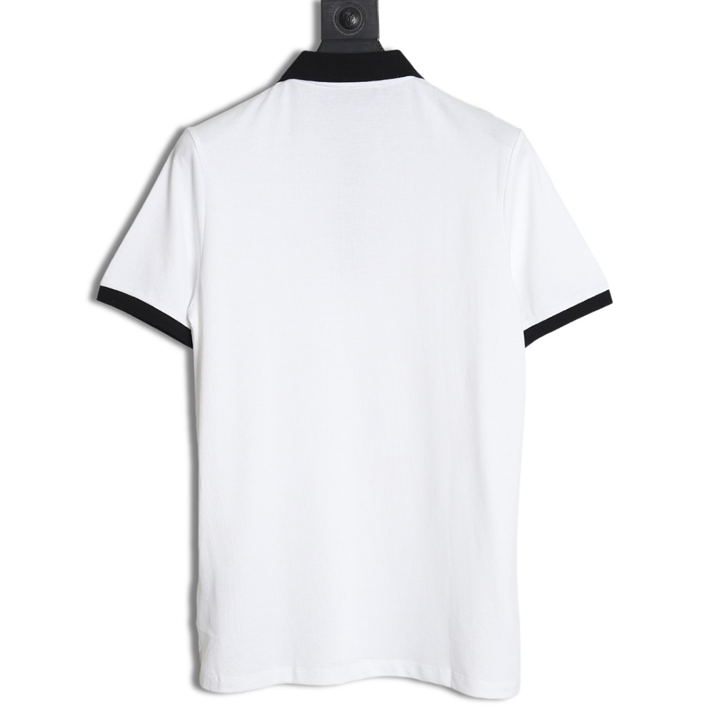 Prada color block ribbed collar POLO short sleeve