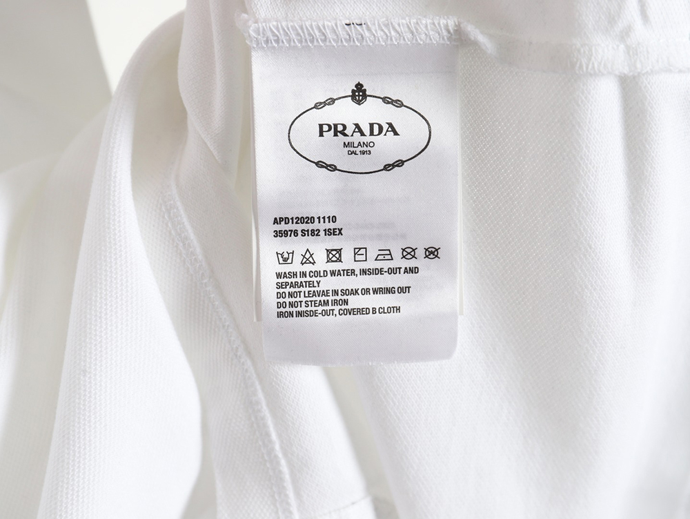 Prada color block ribbed collar POLO short sleeve