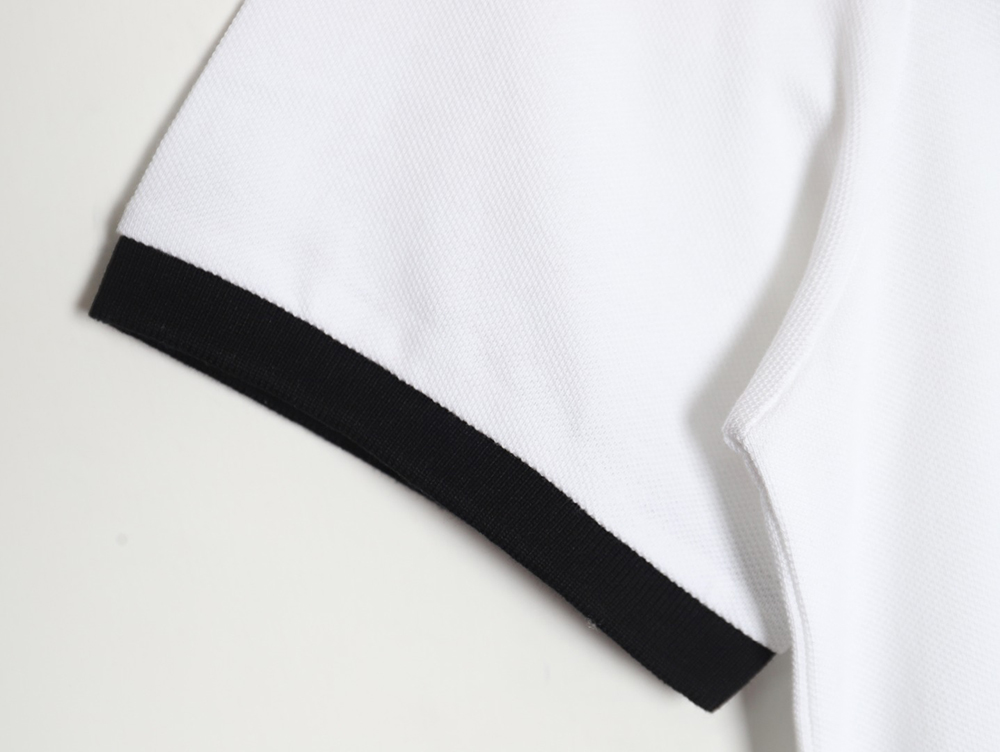 Prada color block ribbed collar POLO short sleeve