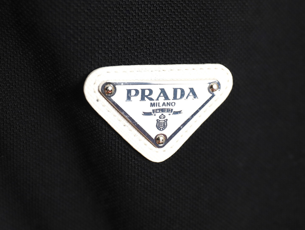 Prada color block ribbed collar POLO short sleeve TSK1
