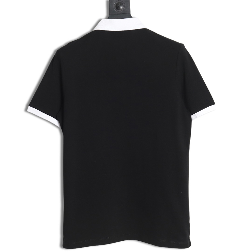 Prada color block ribbed collar POLO short sleeve TSK1