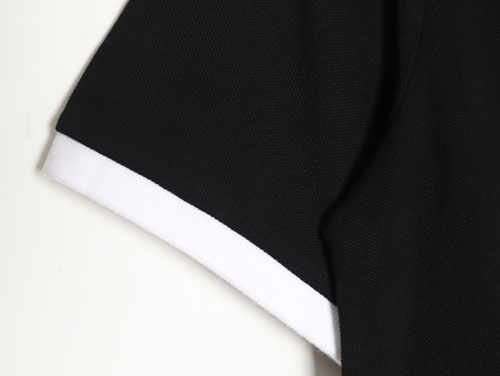 Prada color block ribbed collar POLO short sleeve TSK1