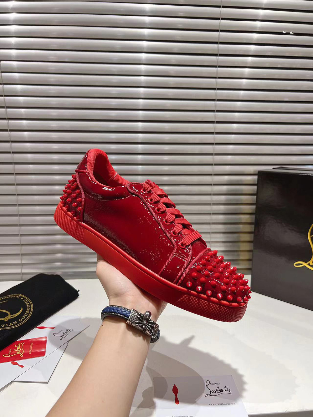 Christian Louboutin Louis Junior P Pik Pik Strass Sneakers