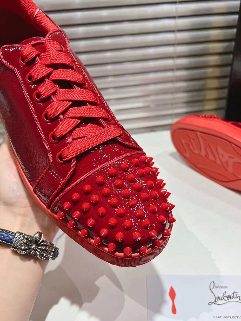 Christian Louboutin Louis Junior P Pik Pik Strass Sneakers