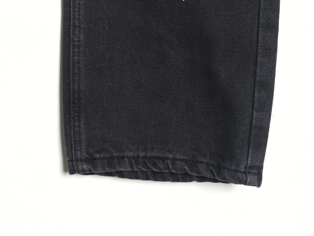 Amexnocap leather label lightning bolt denim trousers TSK2