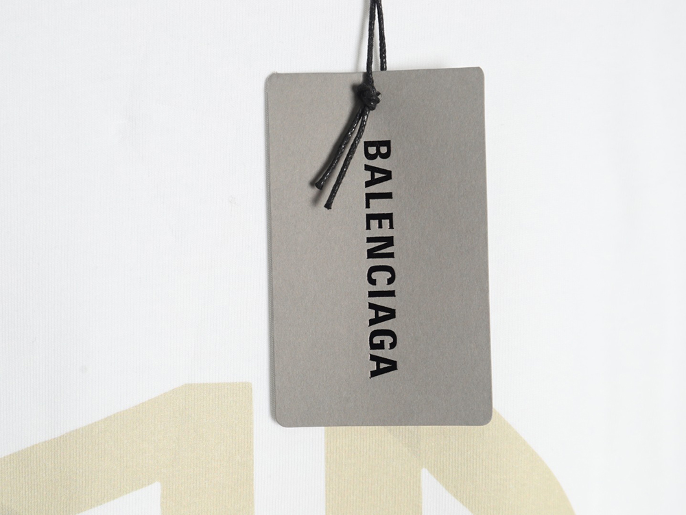 Balenciaga Yellow Tape Double B Letter Short Sleeve
