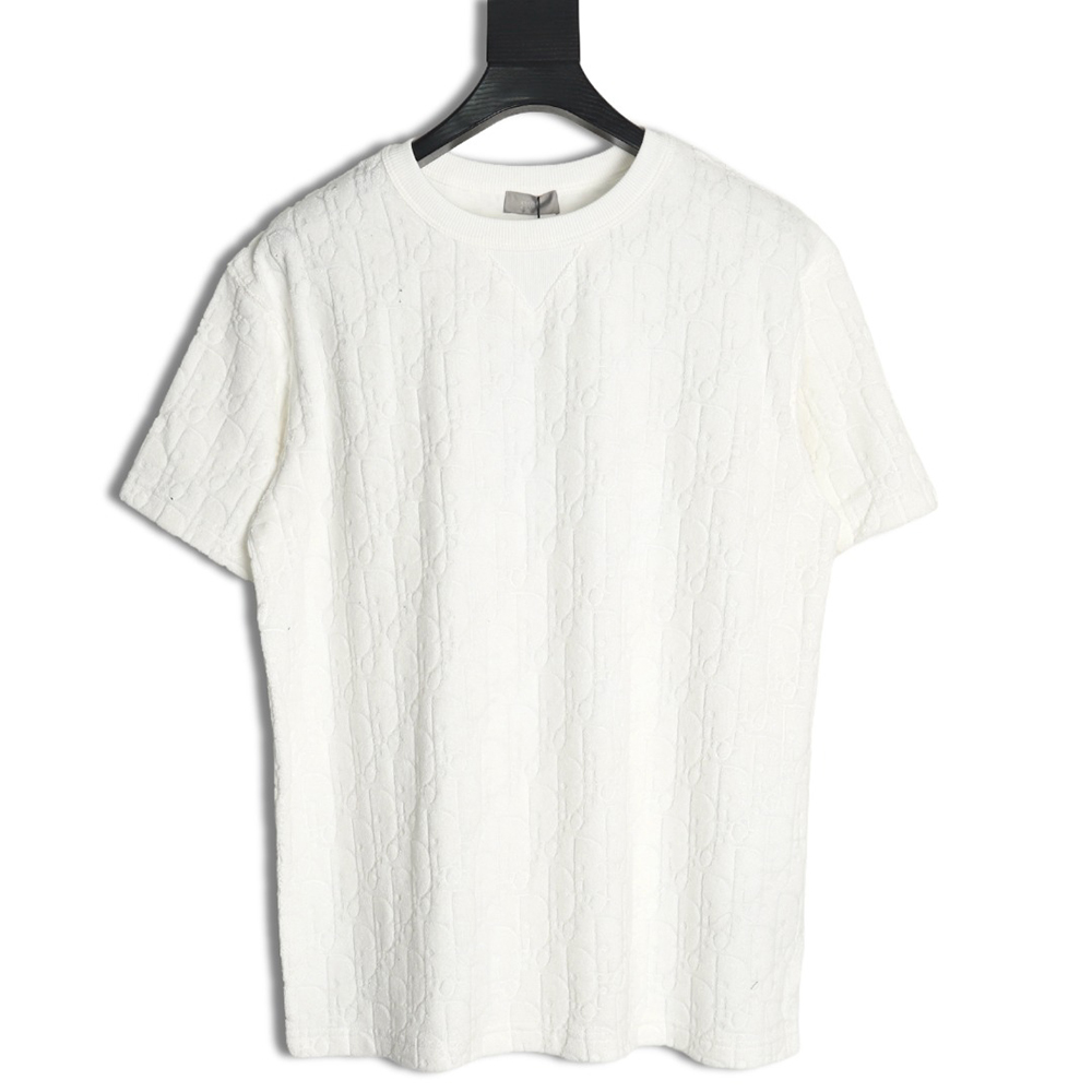 Dior classic jacquard full-print lettering short-sleeved T-shirt