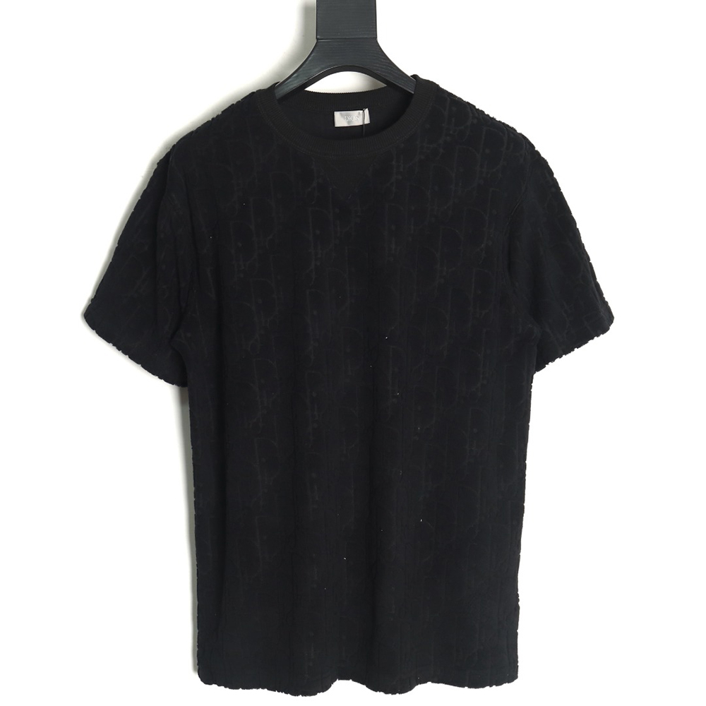 Dior classic jacquard full-print lettering short-sleeved T-shirt TSK1