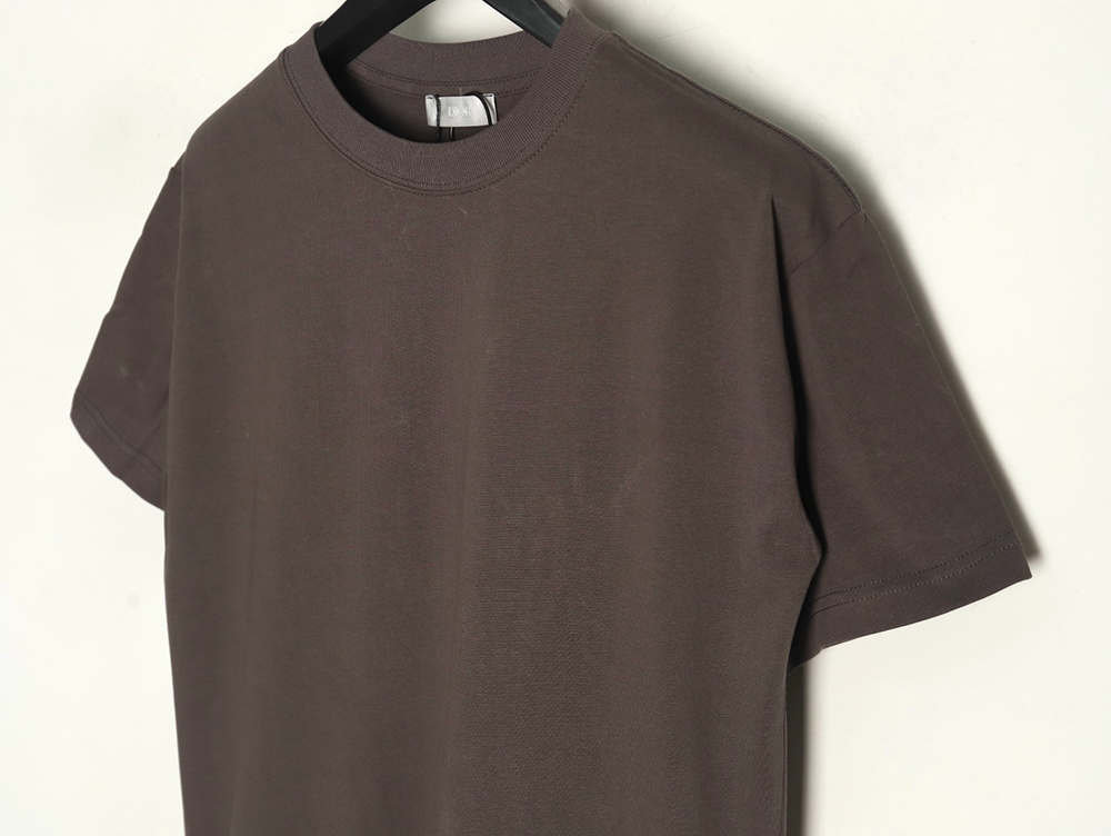 Dior logo pattern embroidered flocked letter T-shirt