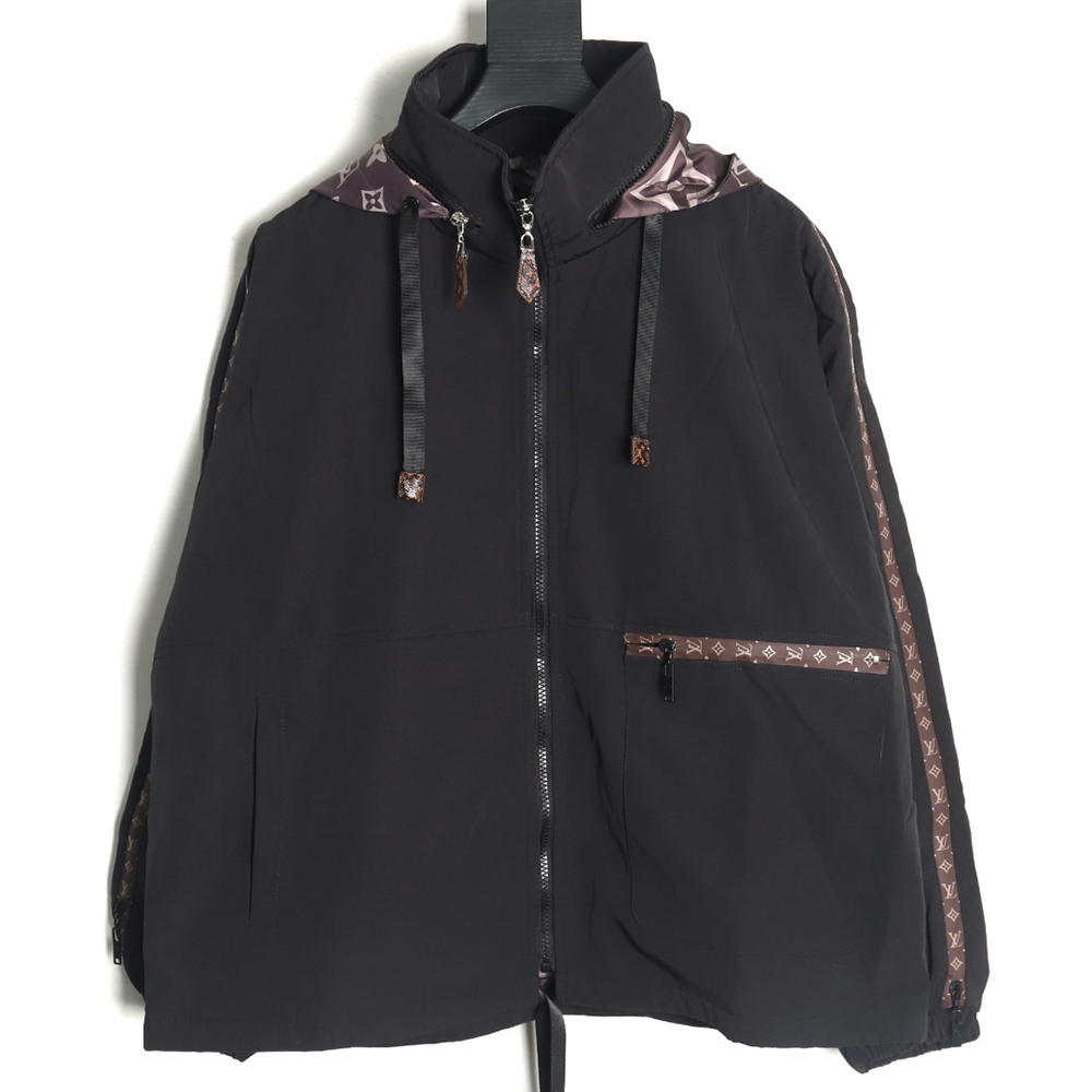 Louis Vuitton monogram patchwork trench coat zipper jacket
