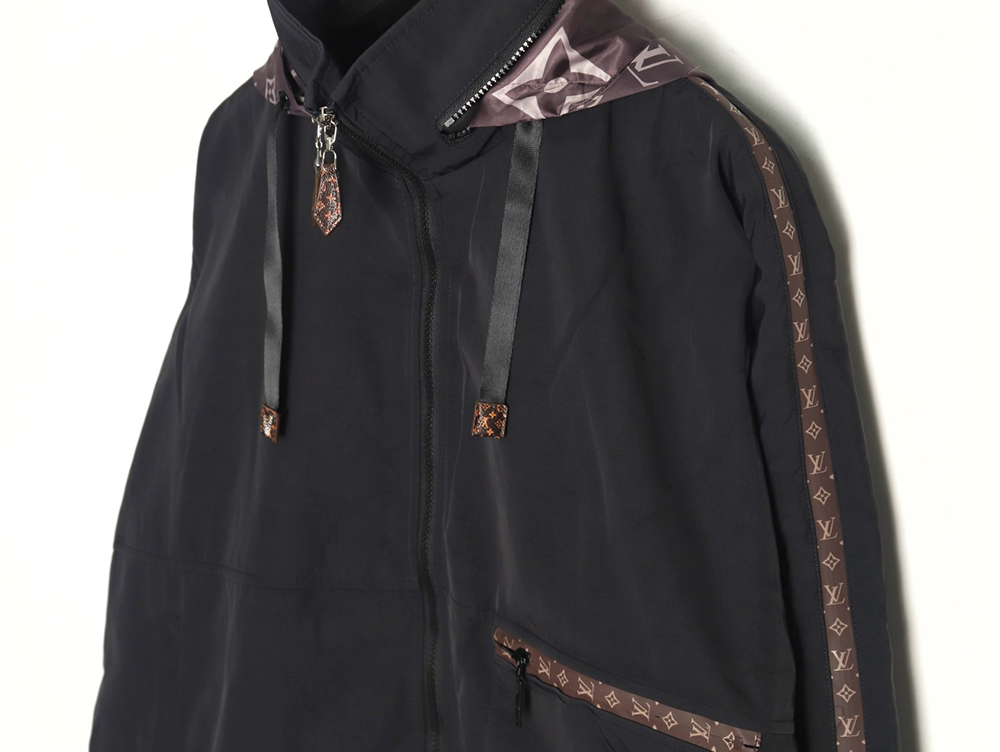 Louis Vuitton monogram patchwork trench coat zipper jacket