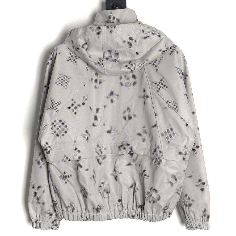 Louis Vuitton monogram full print trench coat zip up jacket