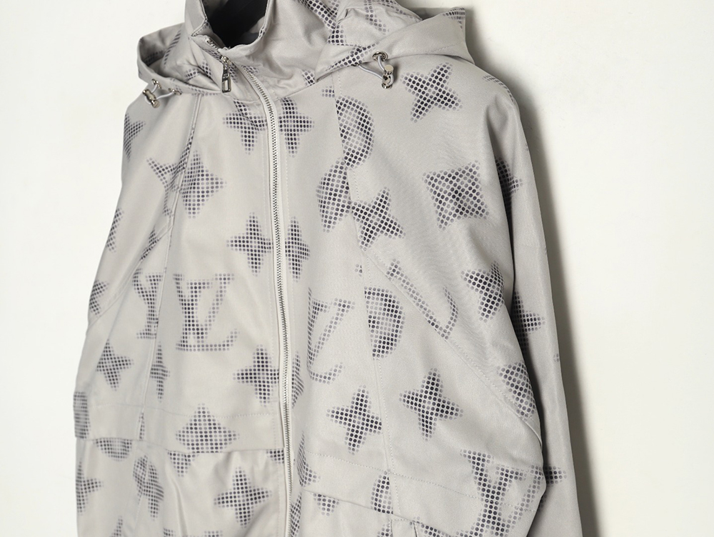 Louis Vuitton monogram full print trench coat zip up jacket