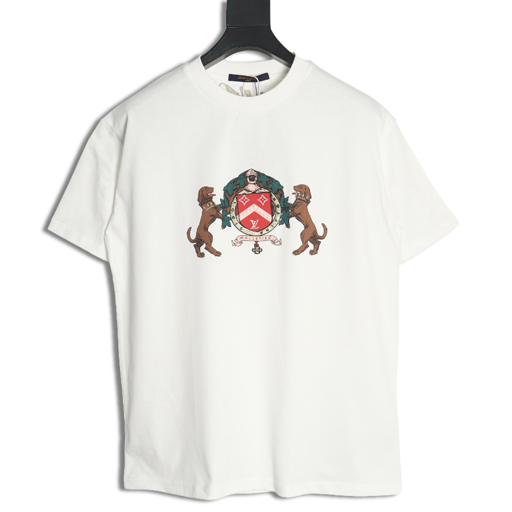 Louis Vuitton Double Dog Logo Short Sleeve T-Shirt