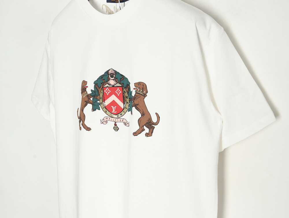 Louis Vuitton Double Dog Logo Short Sleeve T-Shirt