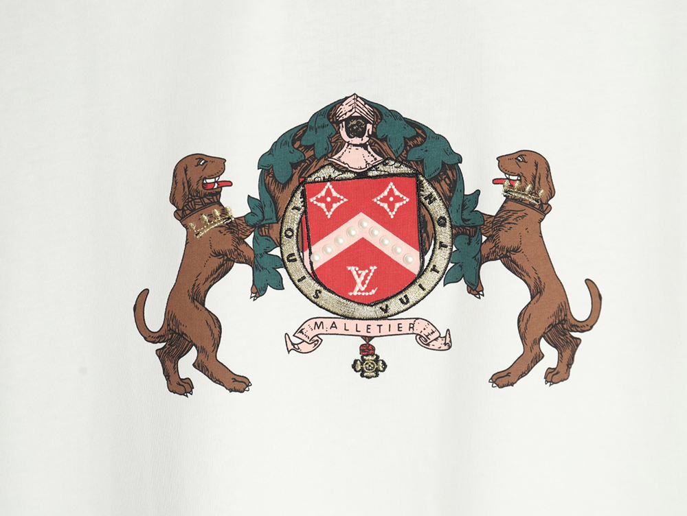 Louis Vuitton Double Dog Logo Short Sleeve T-Shirt