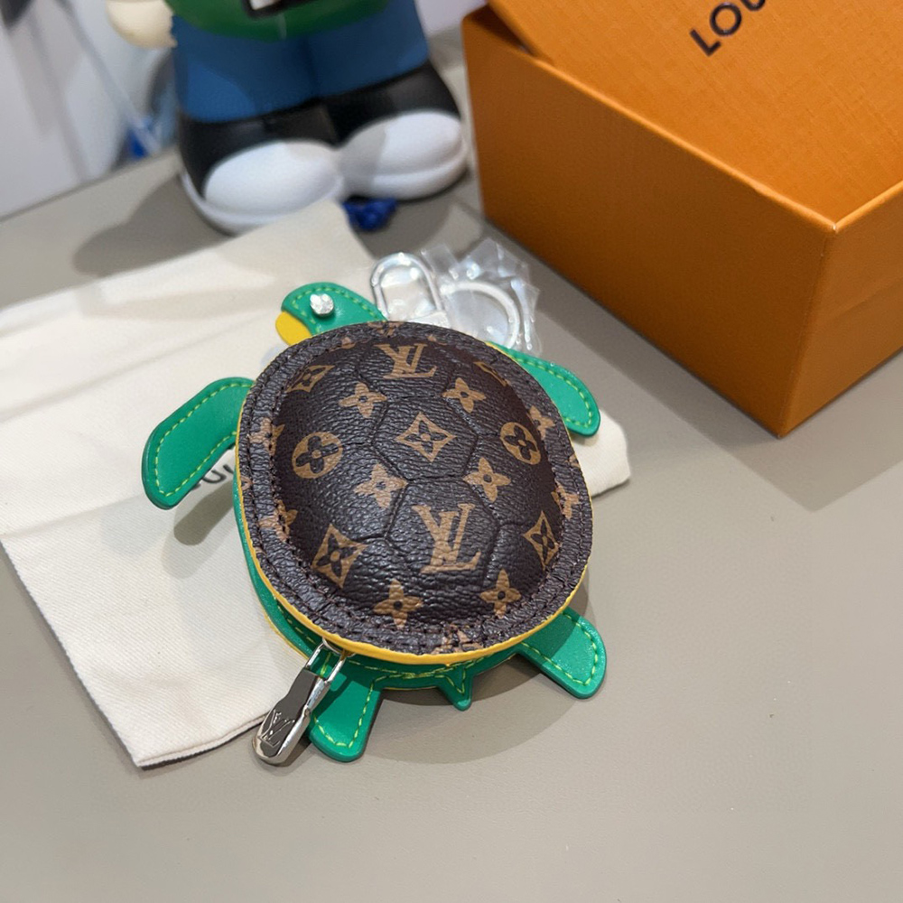 Louis Vuitton Turtle Pouch Bag Charm Brown M01471