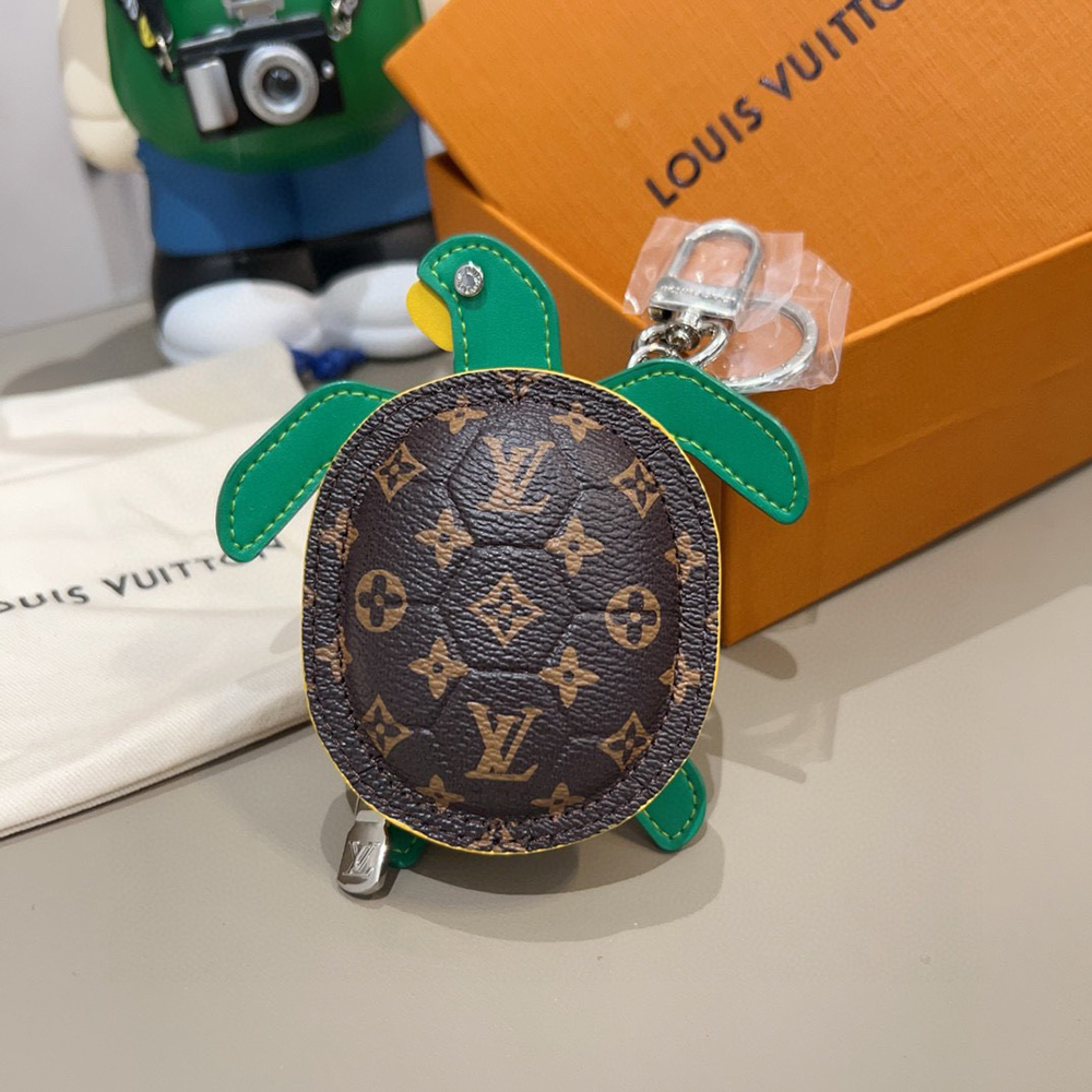 Louis Vuitton Turtle Pouch Bag Charm Brown M01471