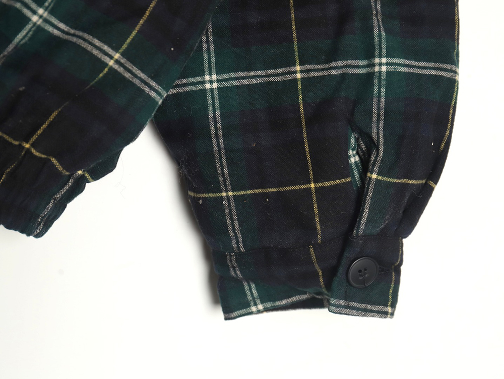 Miu miu green plaid hooded cotton coat
