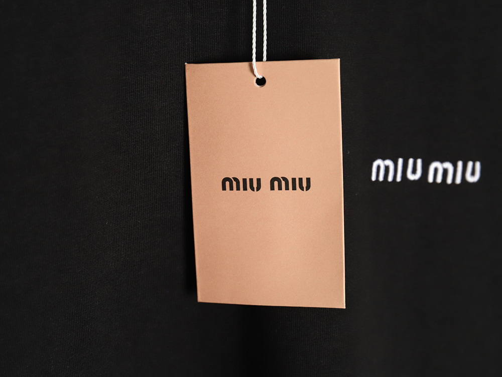 Miu Miu Classic Embroidered Logo Lettering T-Shirt TSK1