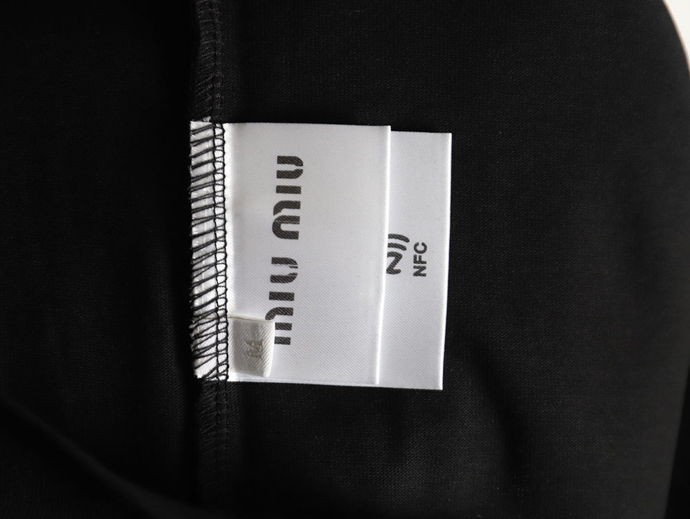 Miu Miu Classic Embroidered Logo Lettering T-Shirt TSK1