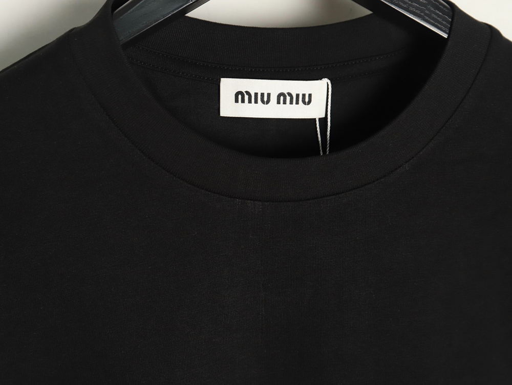 Miu Miu Classic Embroidered Logo Lettering T-Shirt TSK1