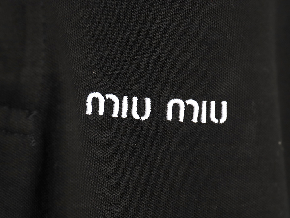 Miu Miu micro logo lettering polo shirt