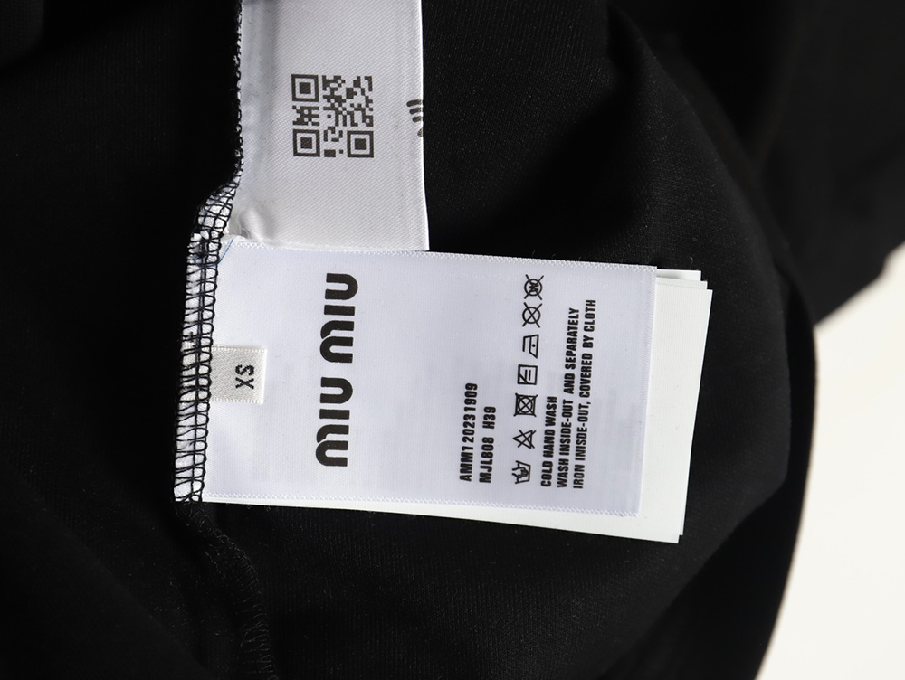 Miu Miu micro logo lettering polo shirt