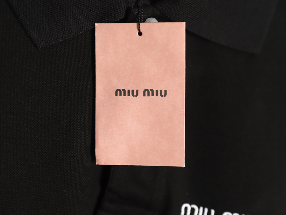 Miu Miu micro logo lettering polo shirt