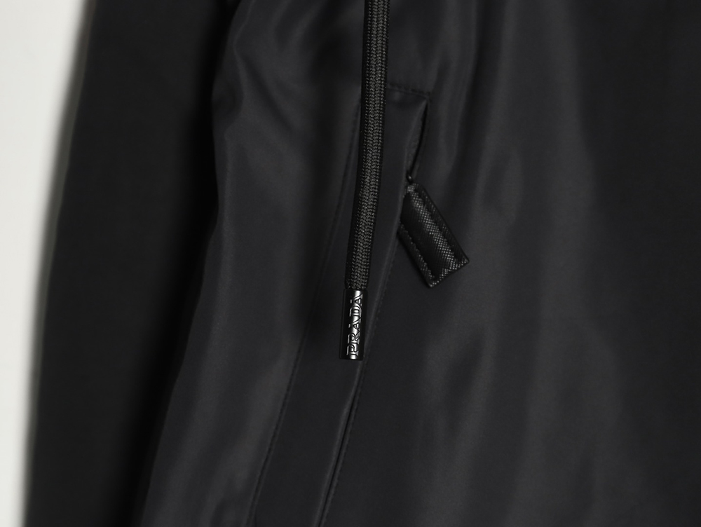 Prada Letters Logo Half Zip Hooded Jacket