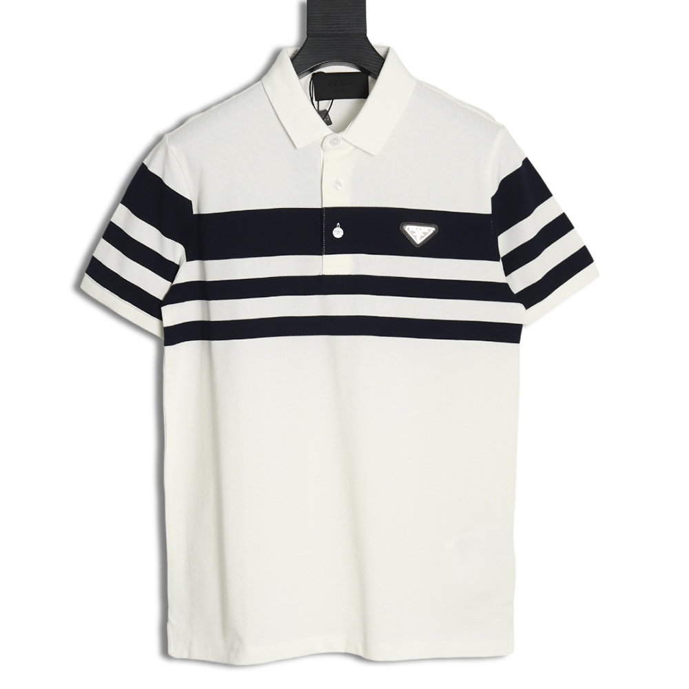 Prada Striped Polo Short Sleeve