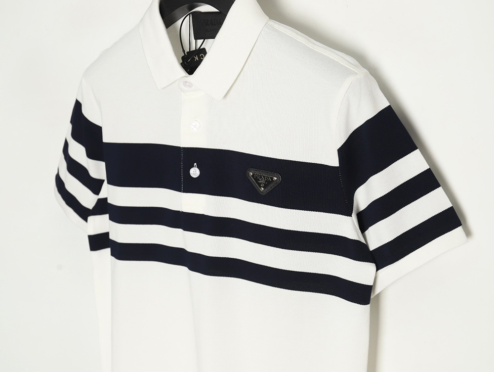Prada Striped Polo Short Sleeve