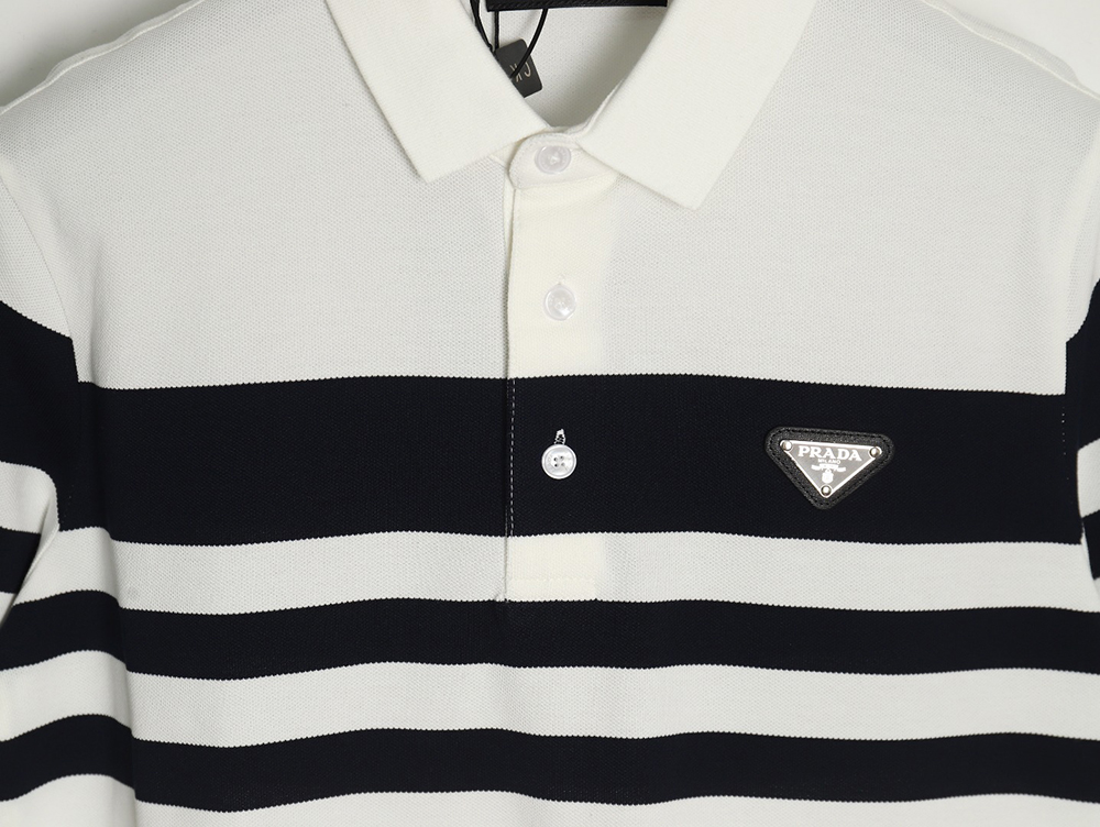 Prada Striped Polo Short Sleeve