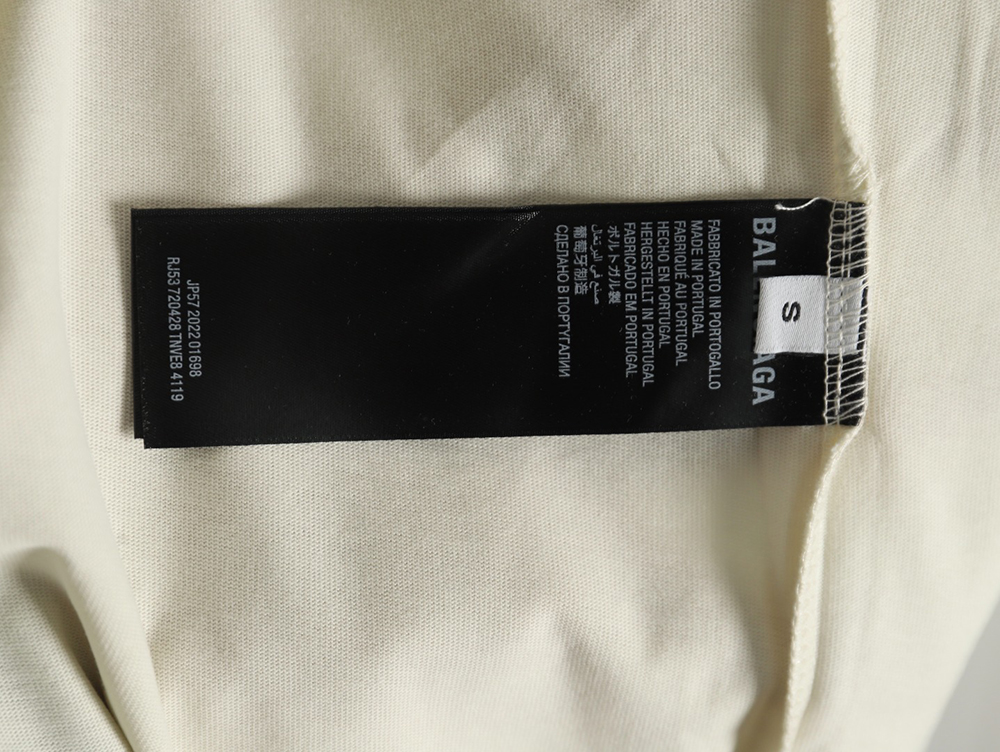 Balenciaga letter foam print washed distressed short-sleeved T-shirt