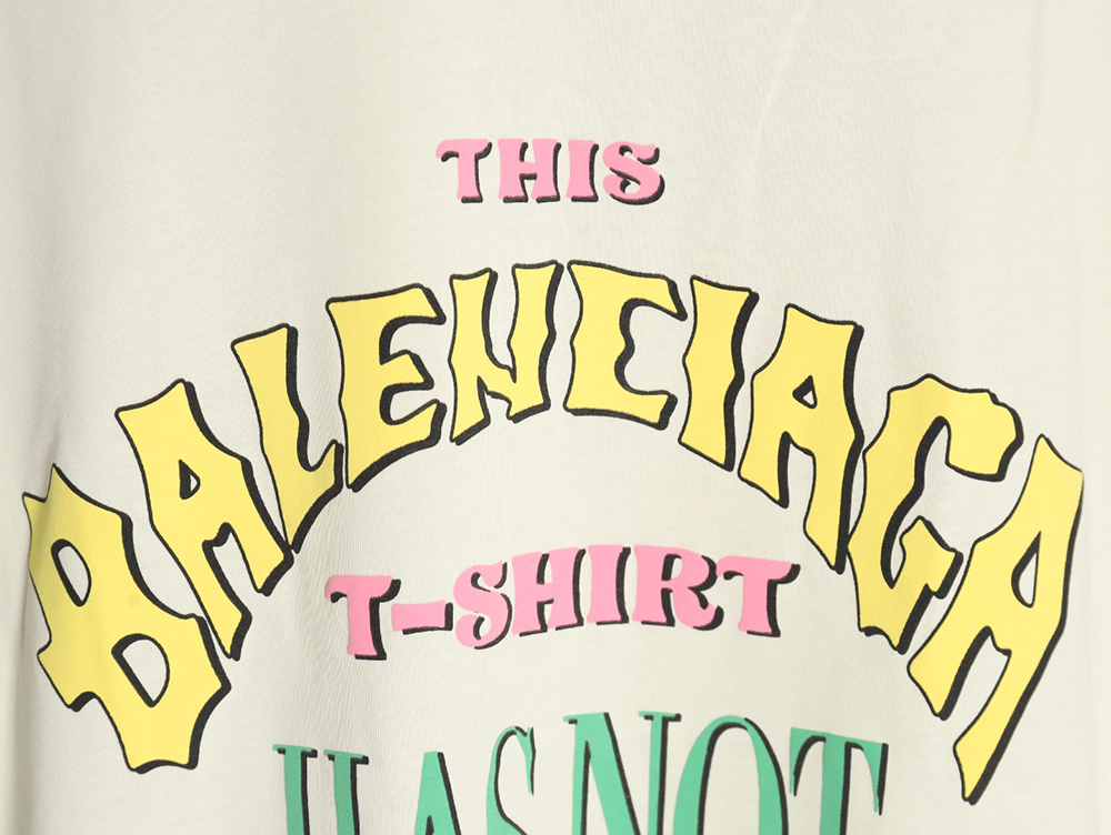 Balenciaga letter foam print washed distressed short-sleeved T-shirt