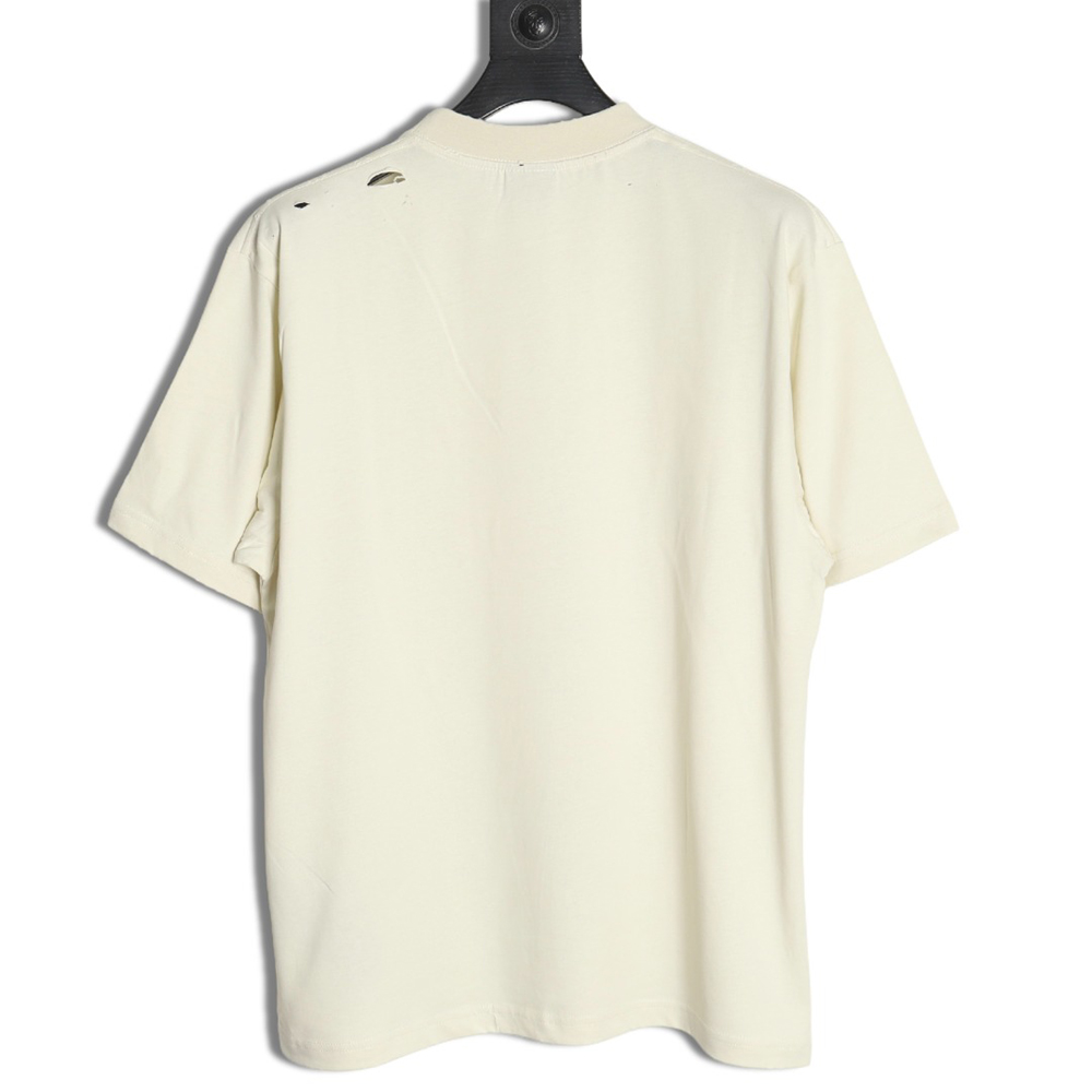 Balenciaga letter foam print washed distressed short-sleeved T-shirt