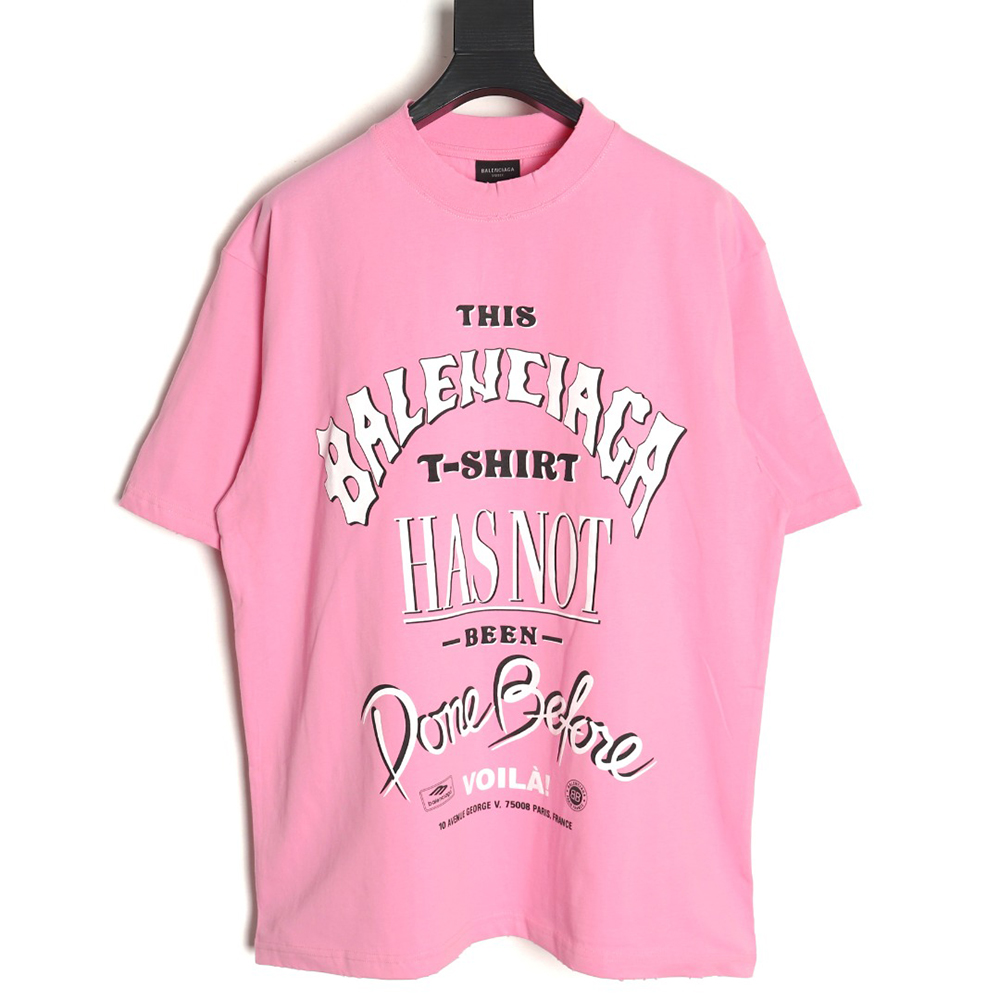 Balenciaga letter foam print washed distressed short-sleeved T-shirt TSK1
