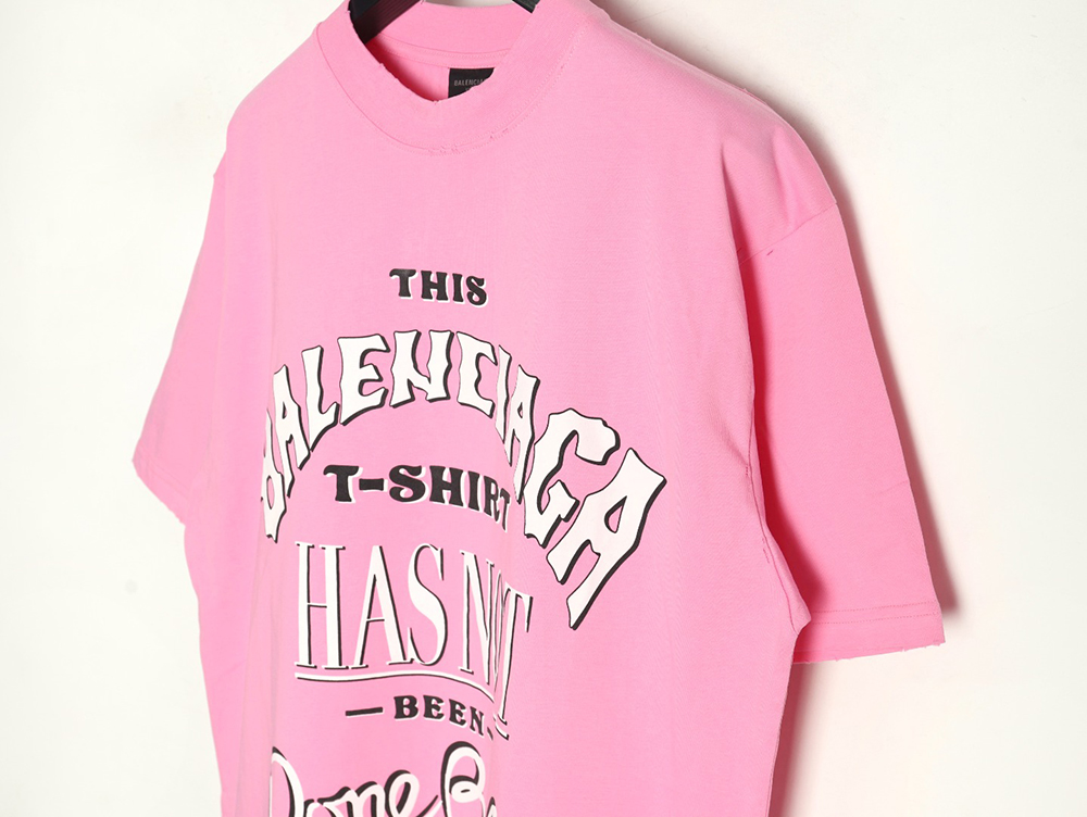 Balenciaga letter foam print washed distressed short-sleeved T-shirt TSK1