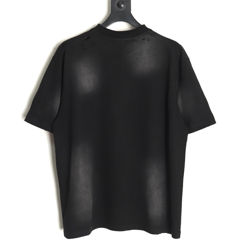 Balenciaga letter foam print washed distressed short-sleeved T-shirt TSK2