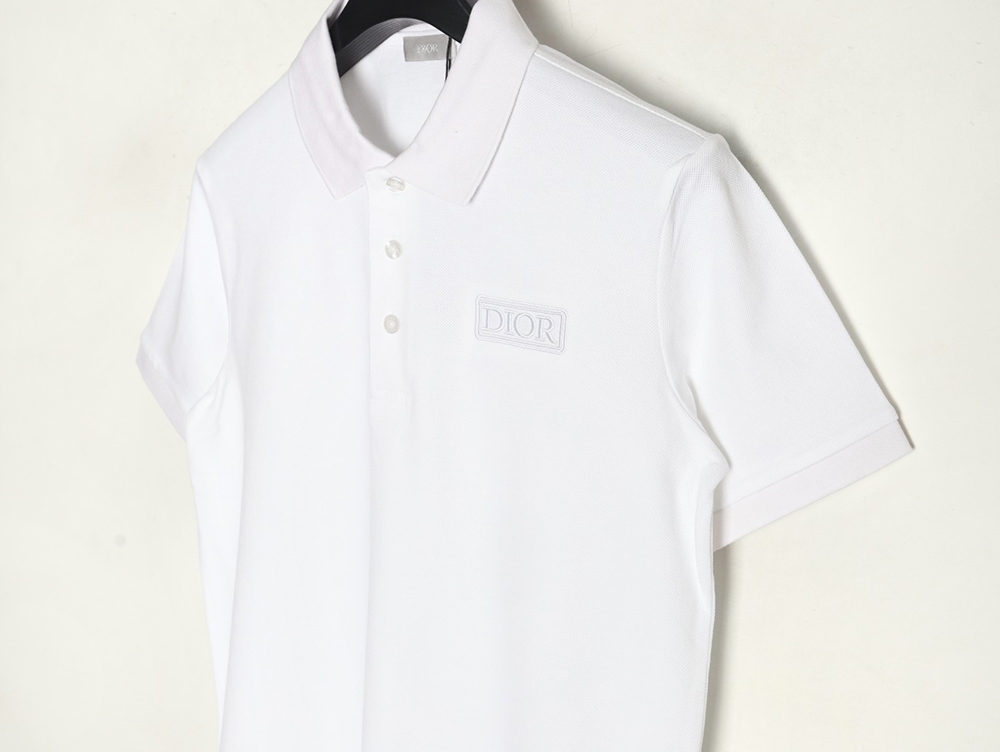Dior square logo CD embroidered letters short-sleeved polo shirt