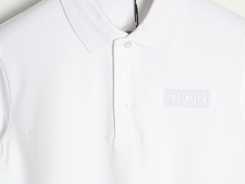 Dior square logo CD embroidered letters short-sleeved polo shirt