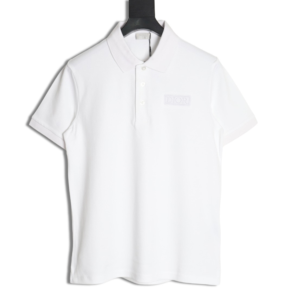Dior square logo CD embroidered letters short-sleeved polo shirt