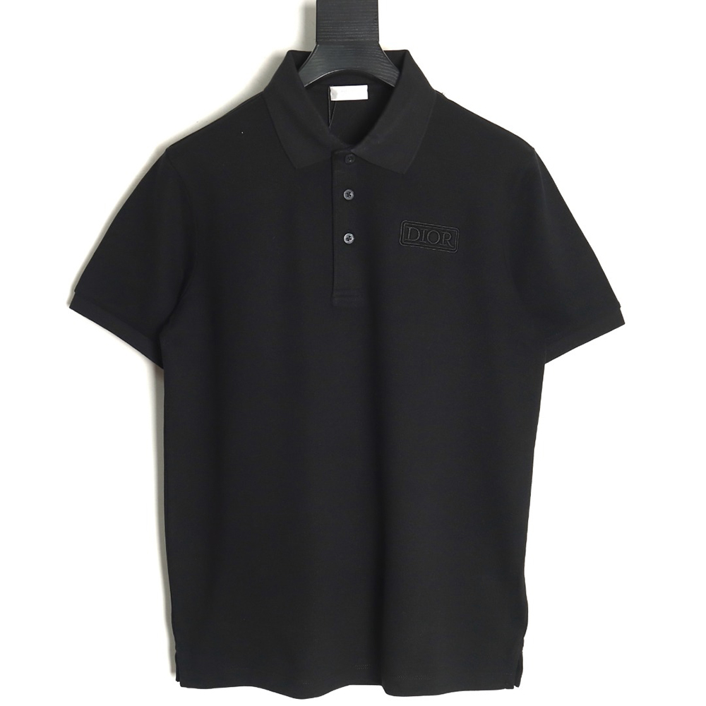 Dior square logo CD embroidered letters short-sleeved polo shirt TSK1