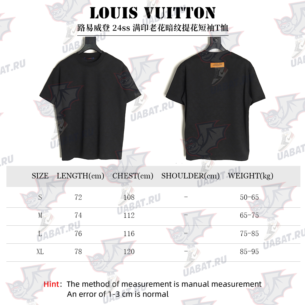 Louis Vuitton all over printed old flower dark pattern jacquard short-sleeved T-shirt TSK1