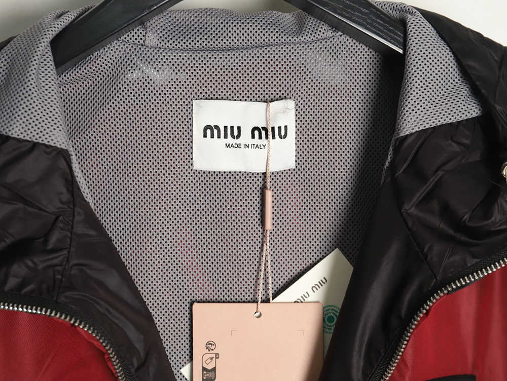Miu Miu patchwork lettering trench coat