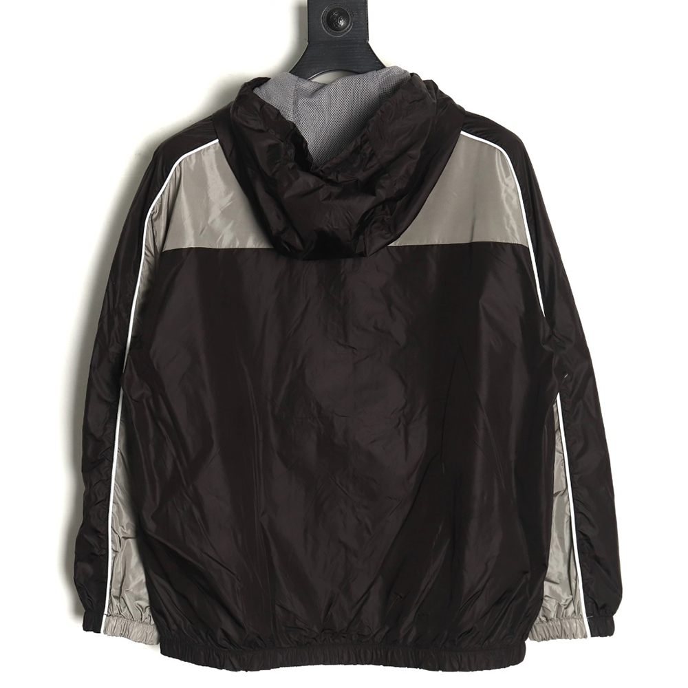 Miu Miu patchwork lettering trench coat TSK1