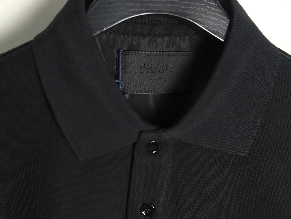 Prada patchwork triangle logo short-sleeved polo shirt